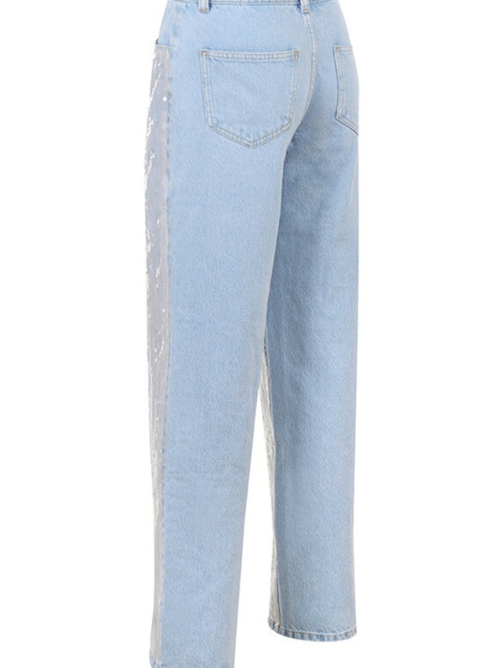 Sequin Light Blue Boyfriend Jeans - Picture 4 of 9